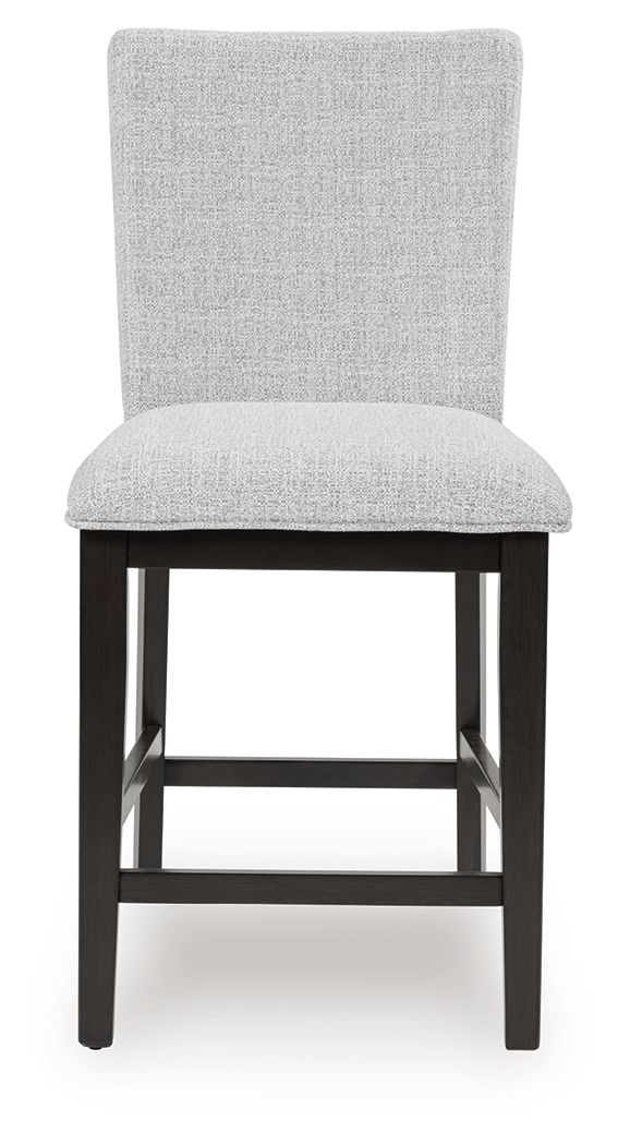 Neymorton - Dark Grayish Brown - 5 Pc. - Rectangular Dining Room Counter Table, 4 Barstools
