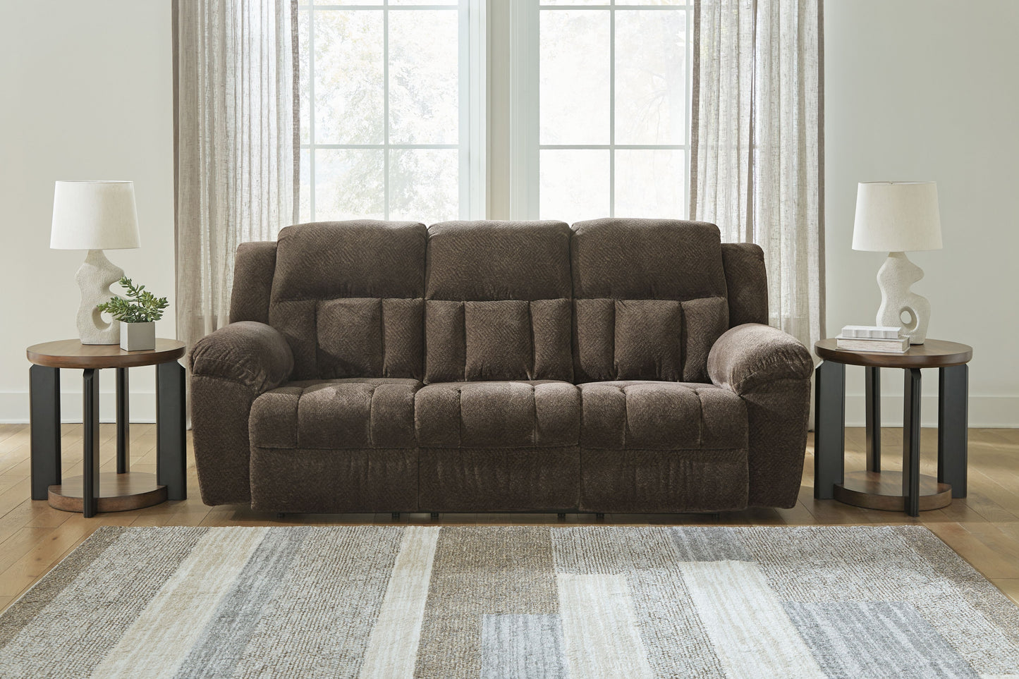 Frohn - Reclining Sofa - Fabric - Chocolate