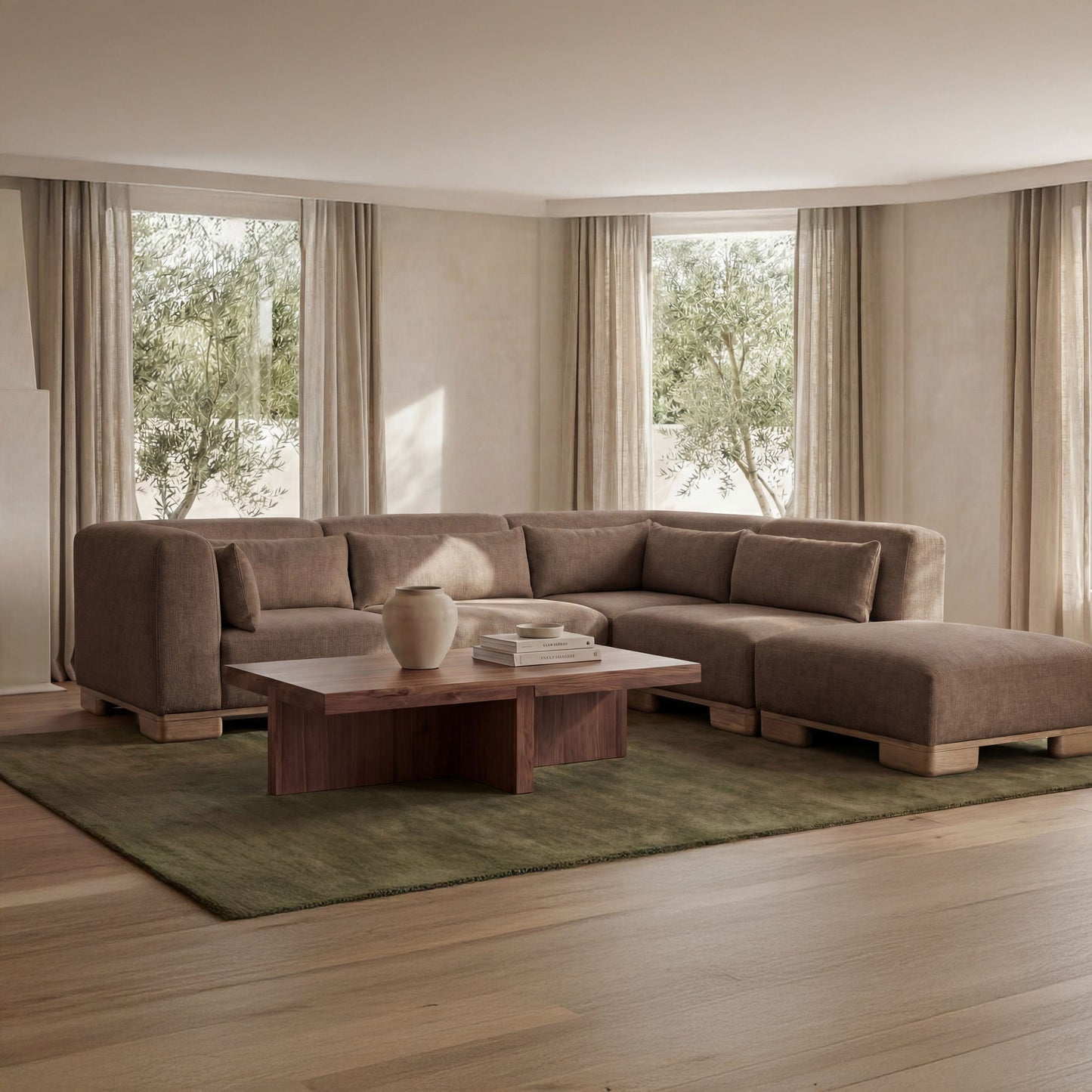 June - Ottoman - Dark Brown