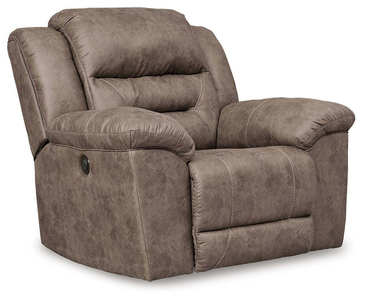 Stoneland - Power Rocker Recliner - Fossil - Faux Leather