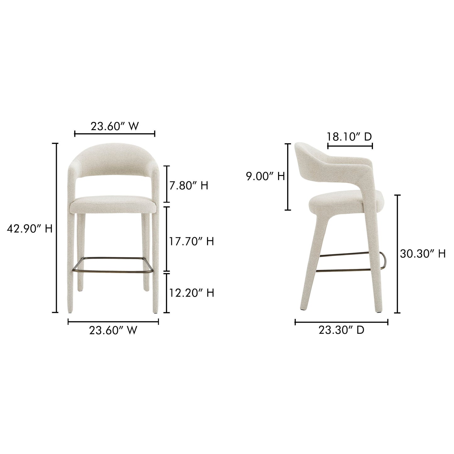 Martens - Bar Stool - Beige