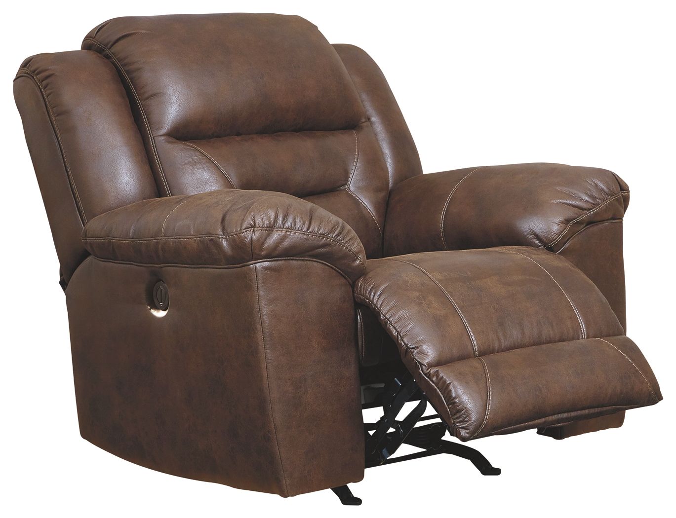 Stoneland - Power Rocker Recliner - Faux Leather - Chocolate