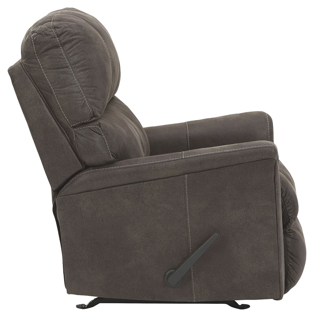 Navi - Rocker Recliner - Faux Leather - Smoke
