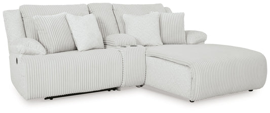 Top Tier - 3-Piece Reclining Sectional Sofa With Raf Chaise - Fabric - Alloy