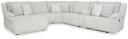 Top Tier - 6-Piece Reclining Sectional With Laf Chaise - Fabric - Alloy