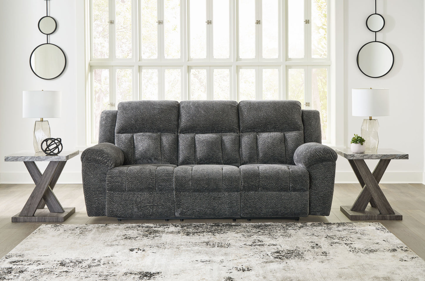 Frohn - Reclining Sofa - Fabric - Graphite