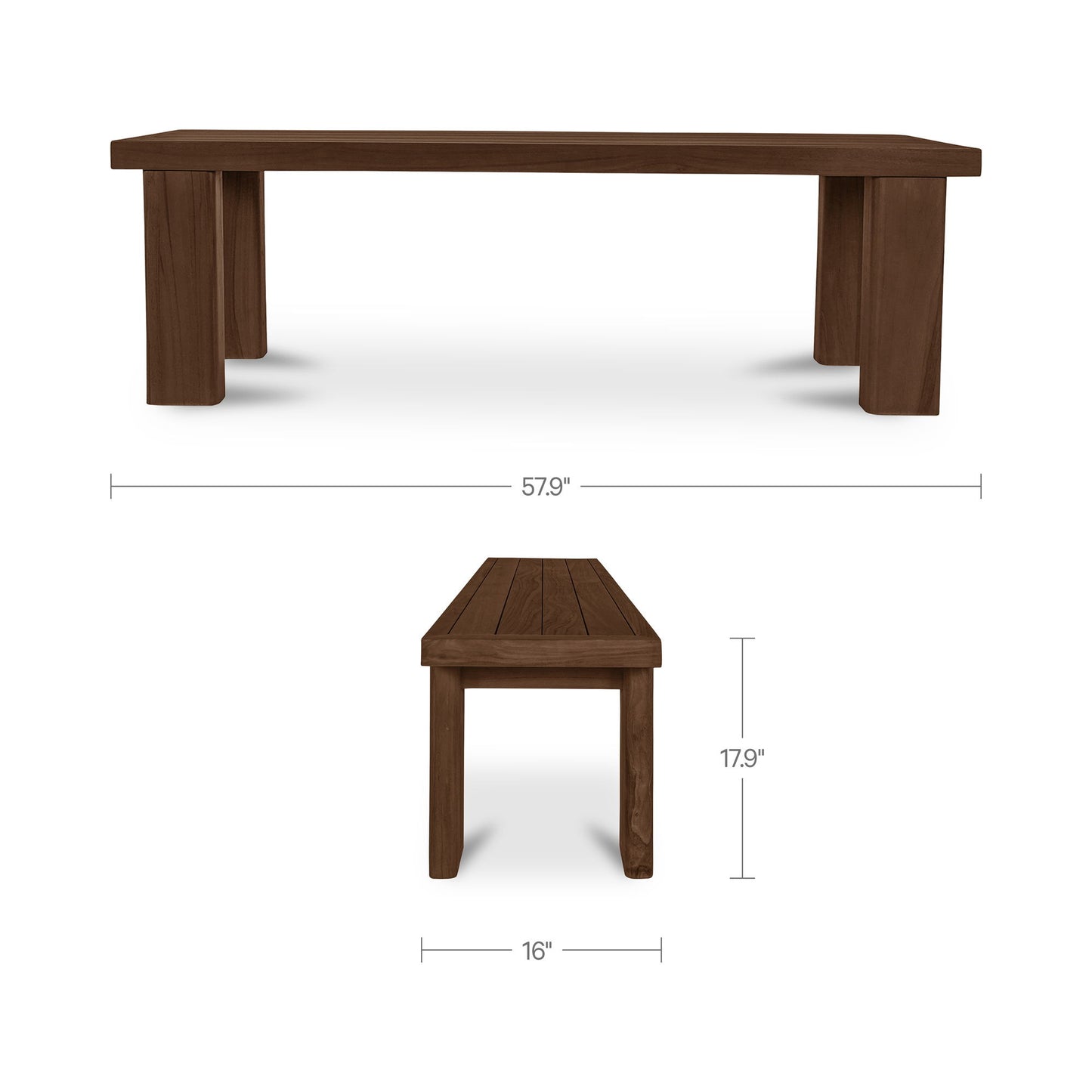 Marina - Ourdoor Dining Bench - Dark Brown