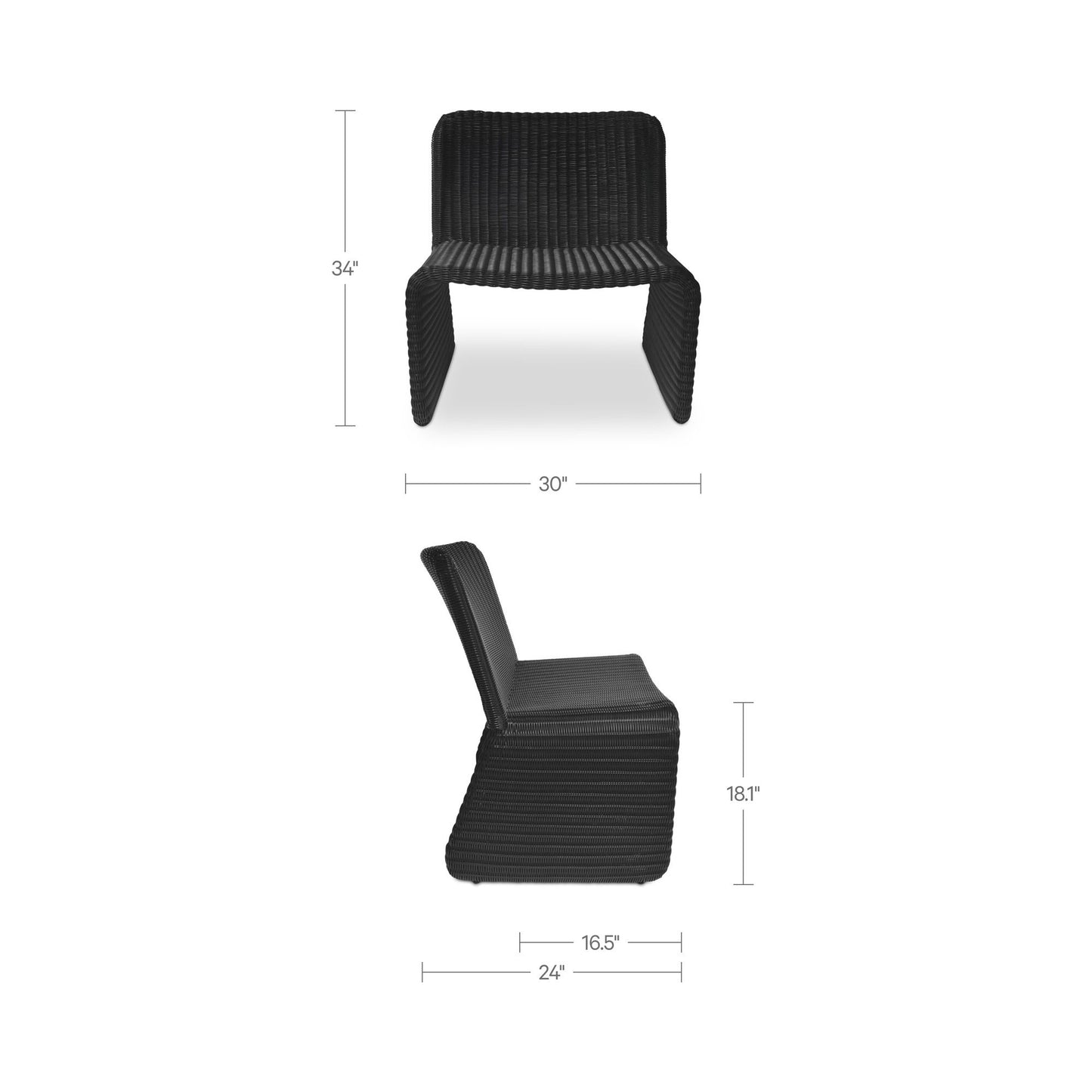 Ella - Outdoor Accent Chair - Gray / Charcoal