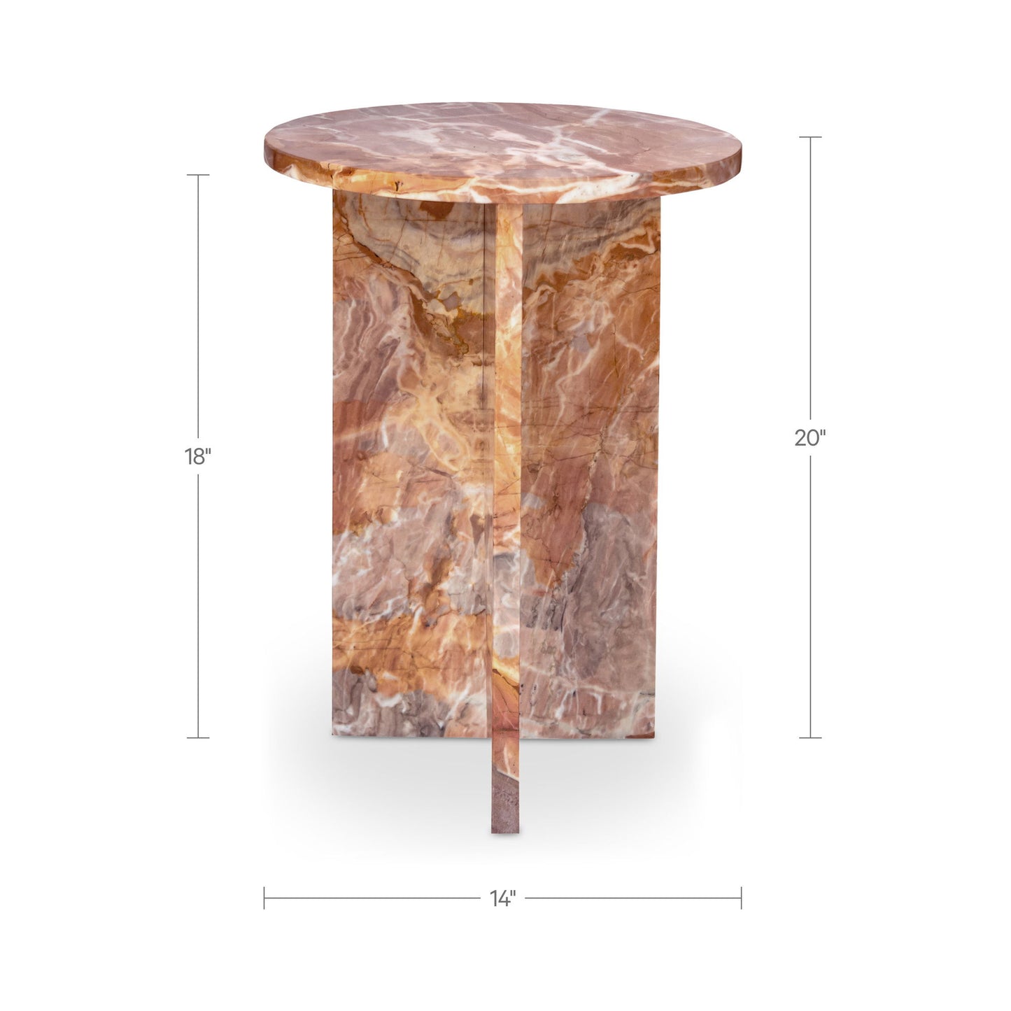 Grace - Accent Table Levante Marble - Orange