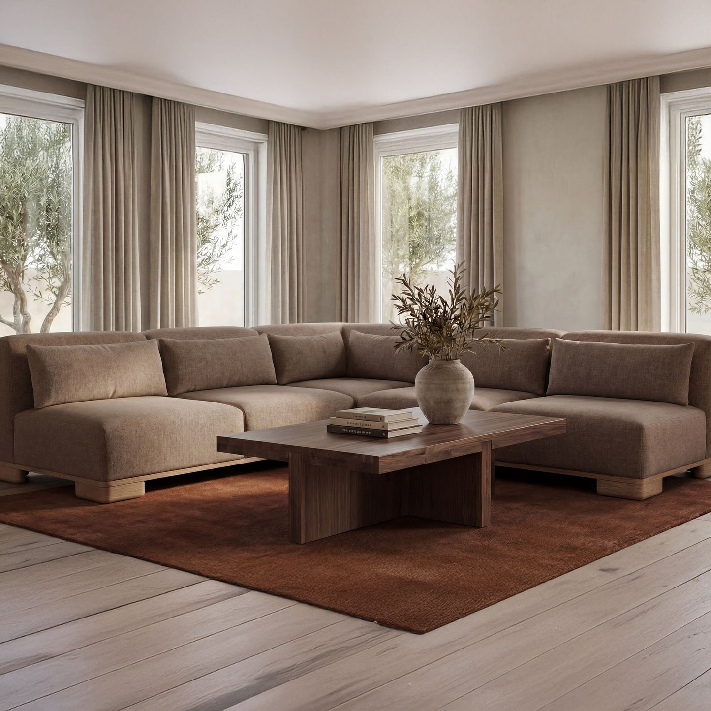 June - Corner Chair - Dark Brown