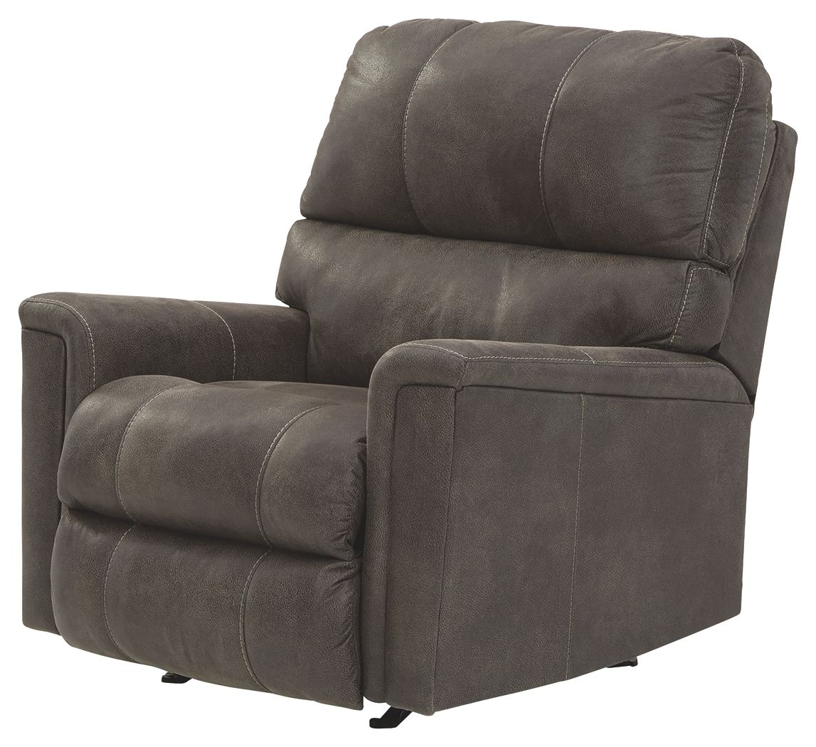 Navi - Rocker Recliner - Faux Leather - Smoke