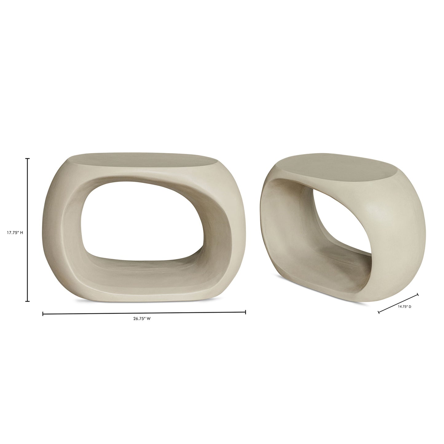 Albers - Outdoor Stool - Cream