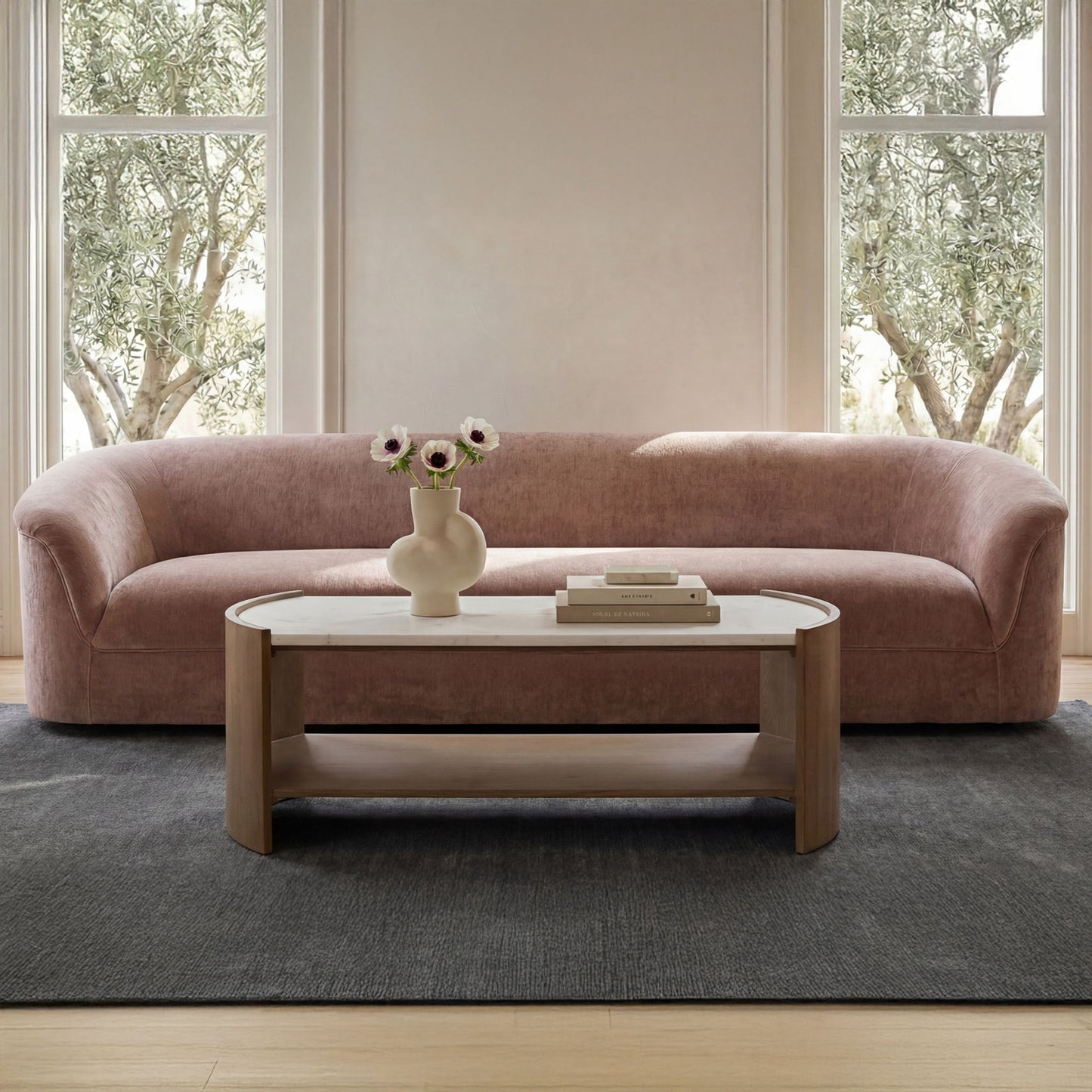 Fern - Coffee Table - White / Light Brown
