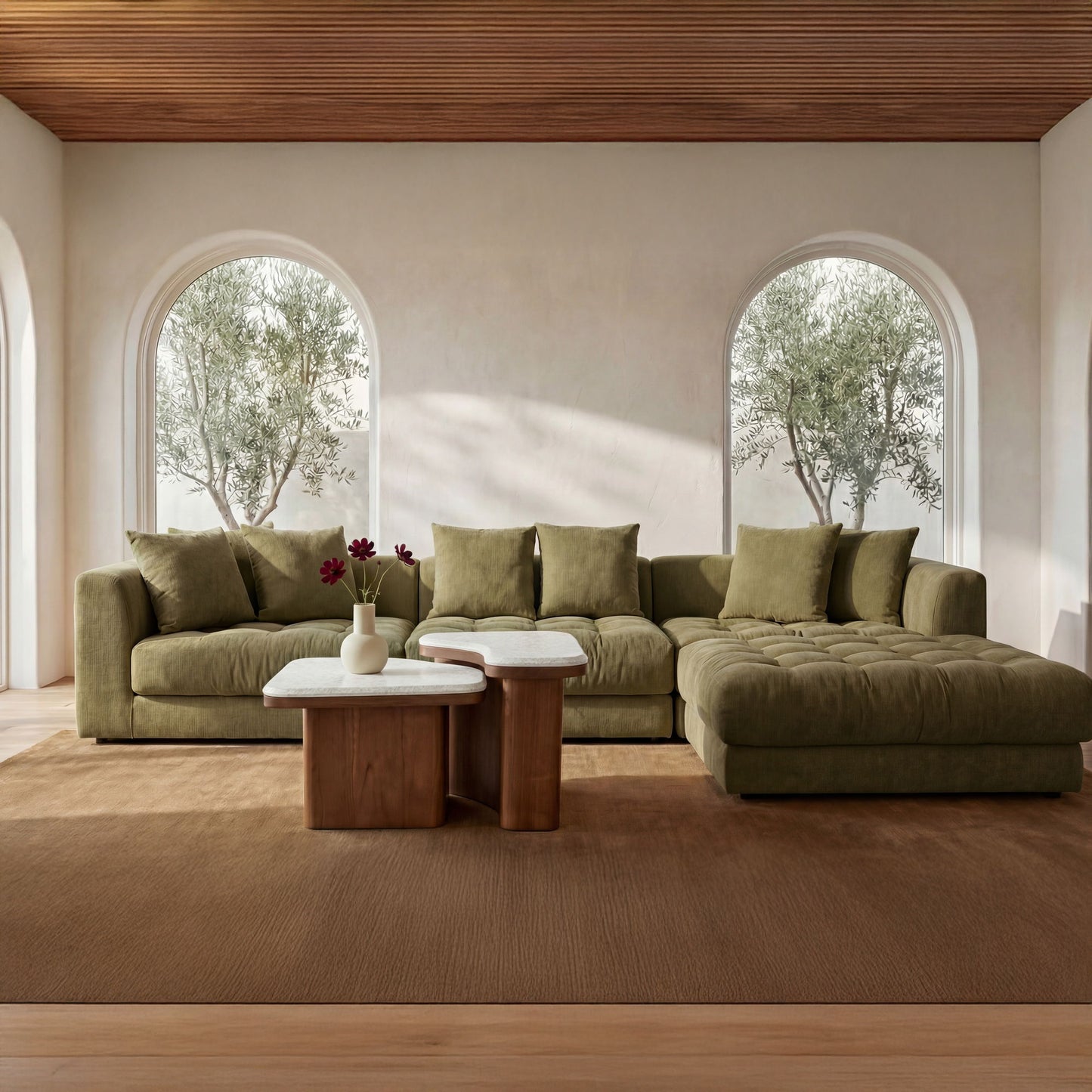 Abi - Nesting Coffee Table Cosmos Marble - Beige / Light Brown