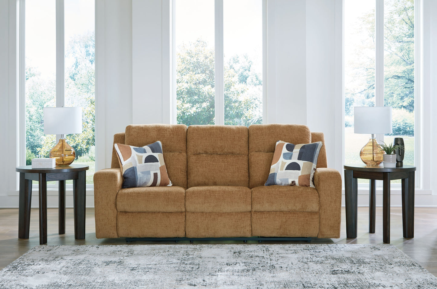 Kanlow - Reclining Sofa - Fabric - Honey