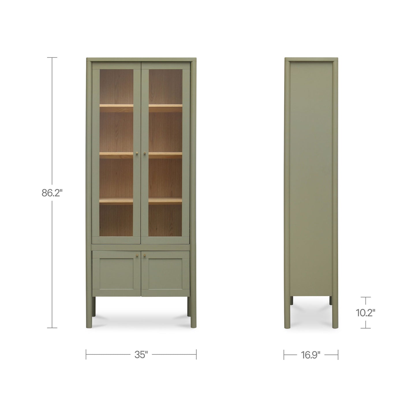 Hannah - Tall Display Cabinet - Green