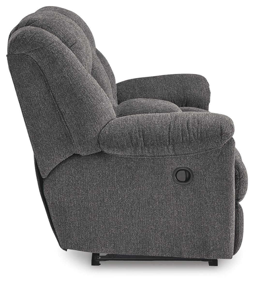 Foreside - Dbl Reclining Loveseat With Console - Fabric - Charcoal