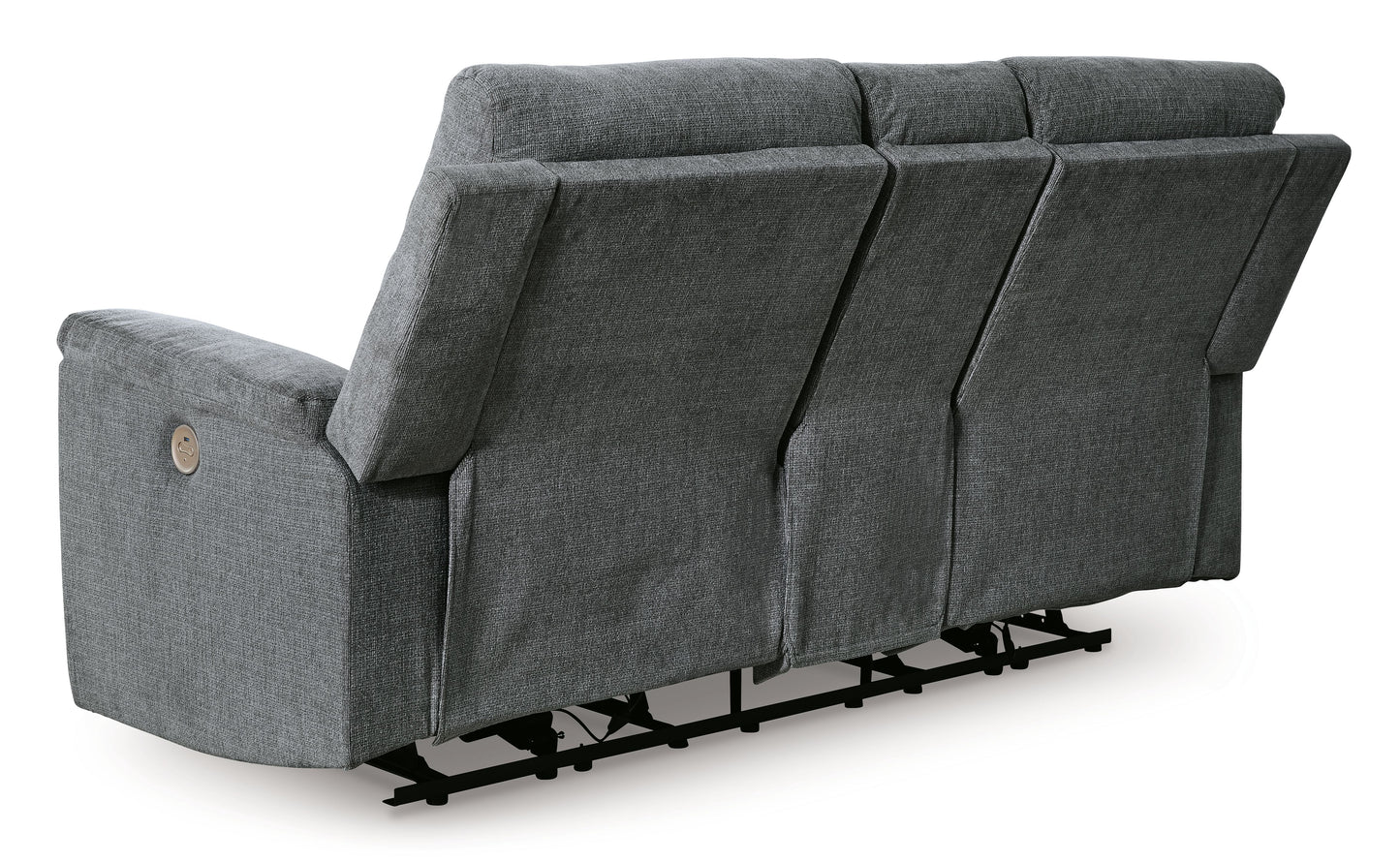 Barnsana - Gravel - Dbl Power Reclining Loveseat with Console - Fabric