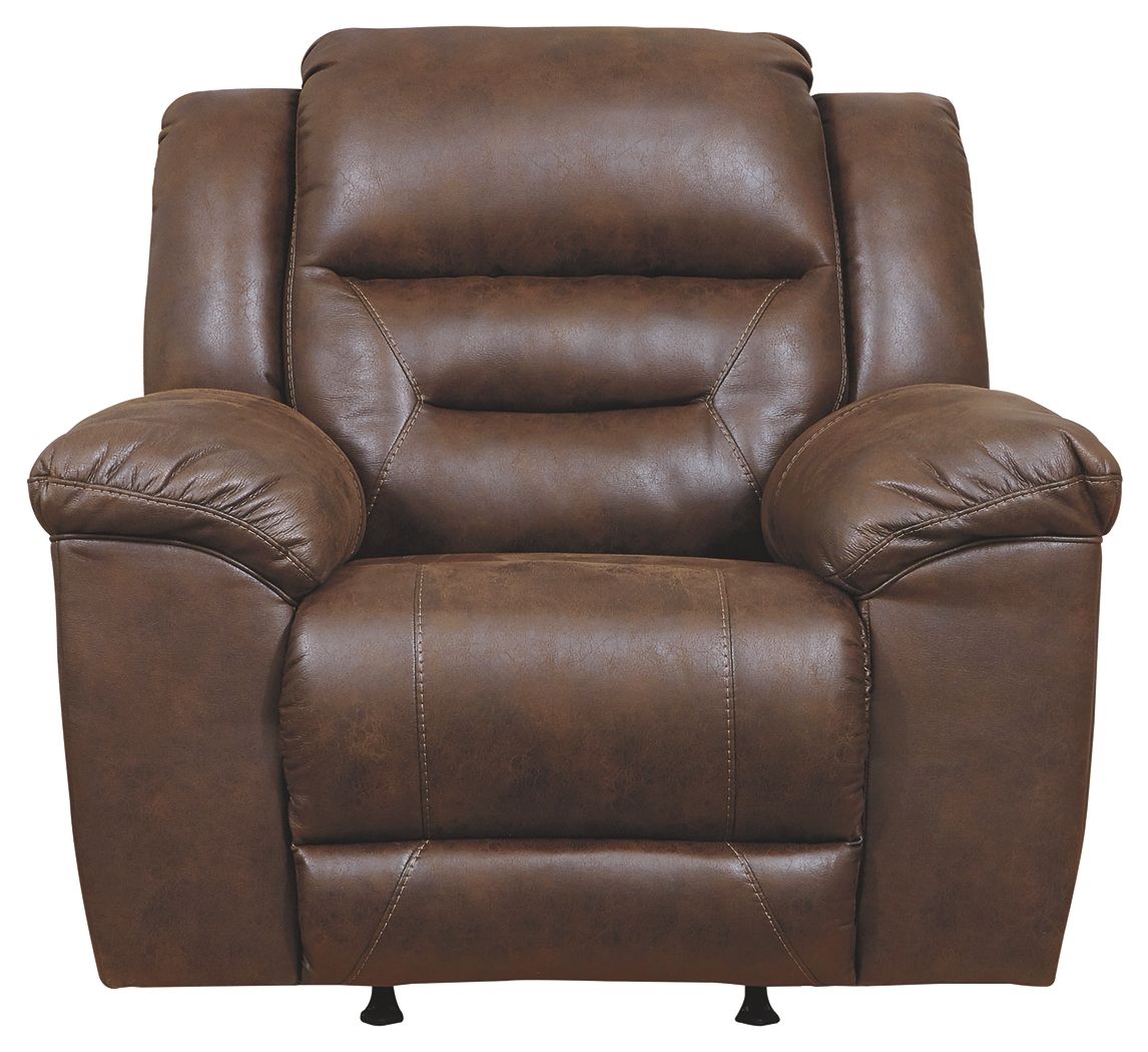 Stoneland - Power Rocker Recliner - Faux Leather - Chocolate