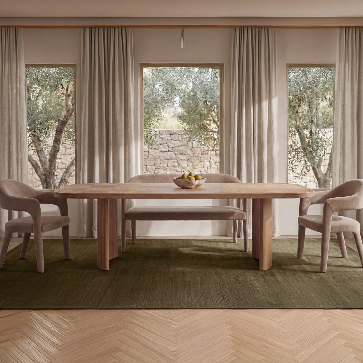 Martens - Dining Bench - Camel / Brown