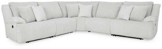 Top Tier - 5-Piece Reclining Sectional - Fabric - Alloy