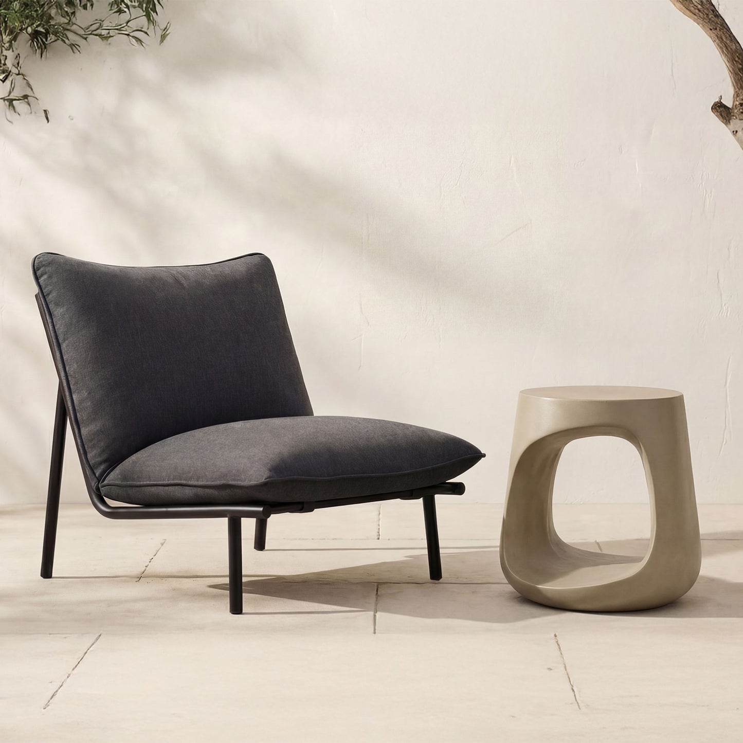 Rothko - Outdoor Stool - Cream
