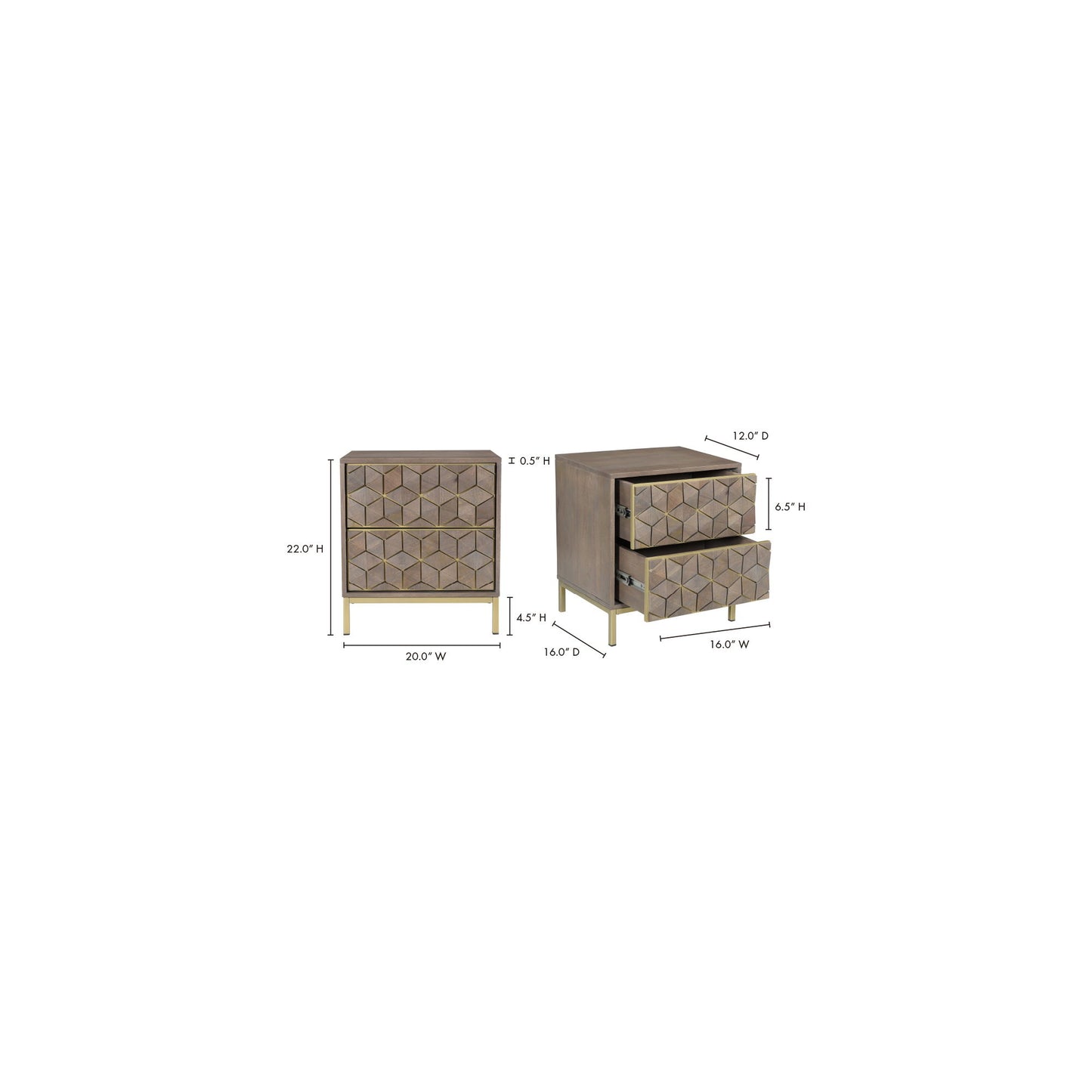 Corolla - Nightstand - Gray