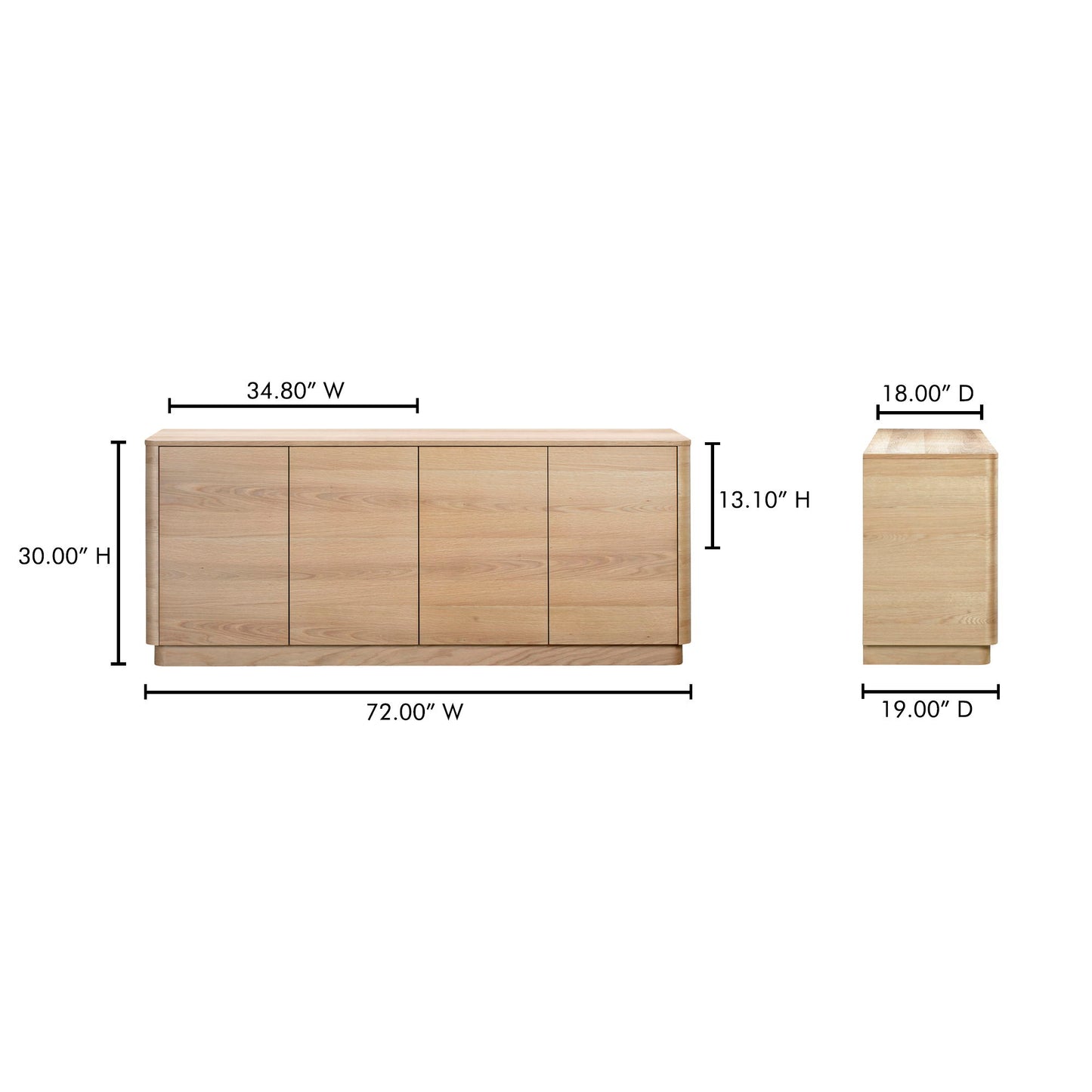 Round Off - Sideboard - Light Brown / Oak