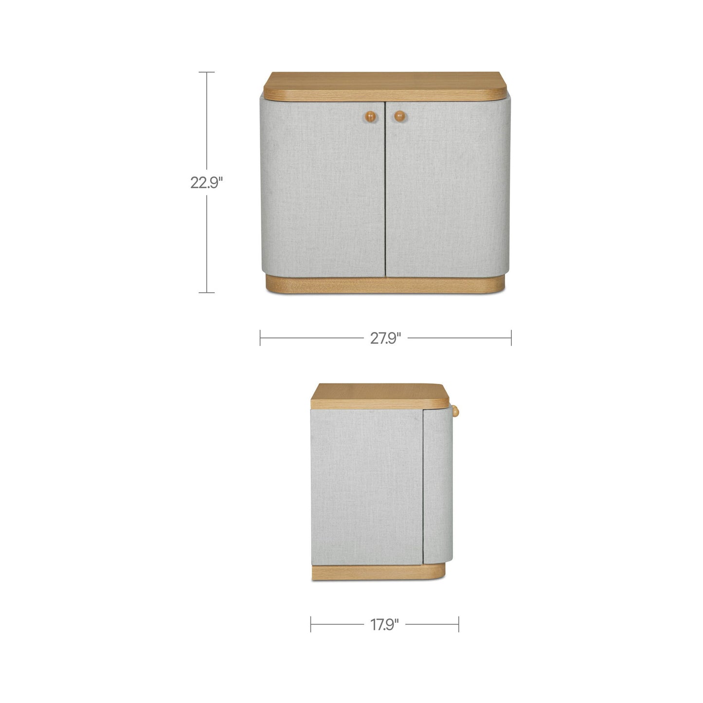 Simone - Nightstand - Cream / White / Light Brown