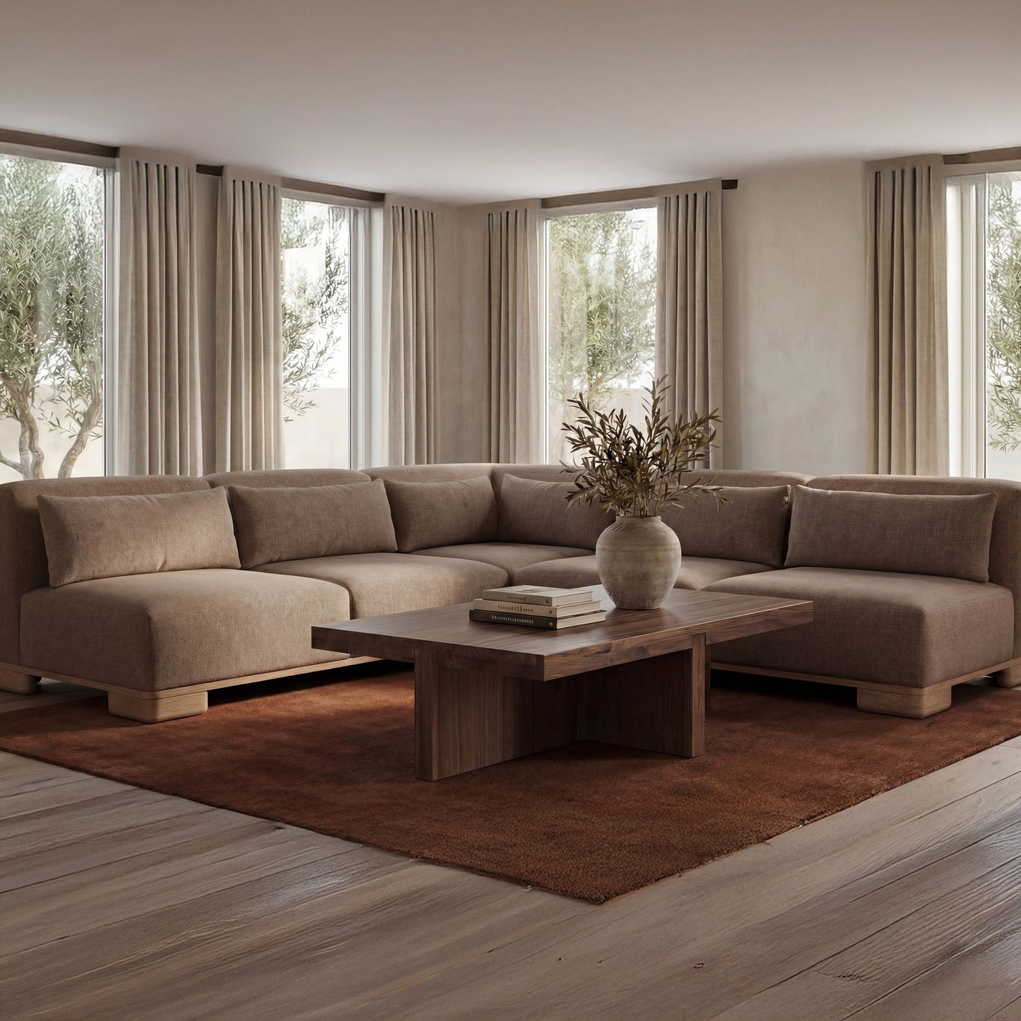 June - Corner Modular Sectional - Dark Brown