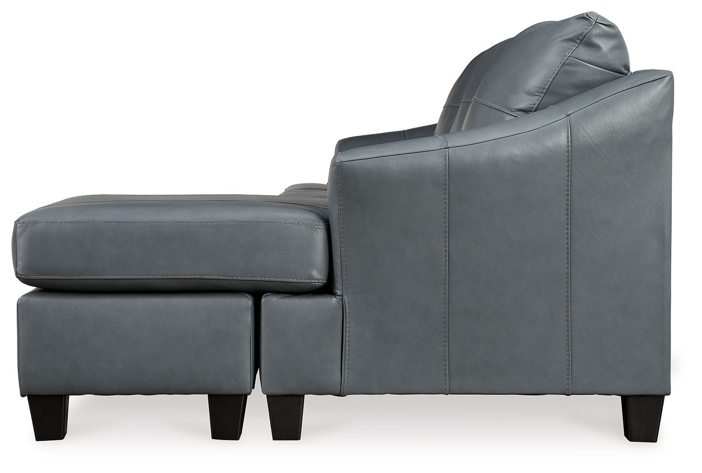 Genoa - Sofa Chaise - Leather Match - Steel