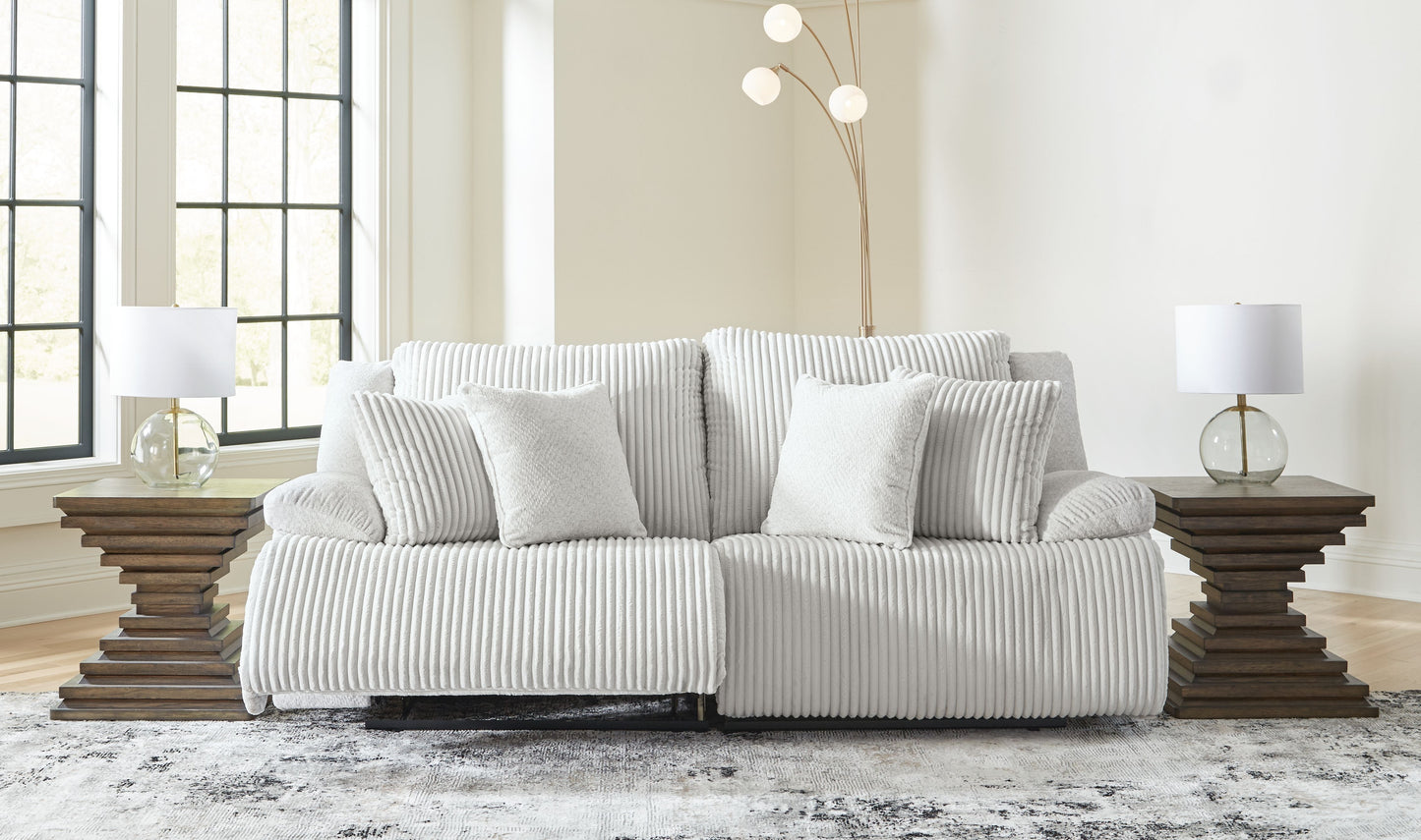 Top Tier - Alloy - 2-Piece Sectional Loveseat With RAF And LAF Recliner