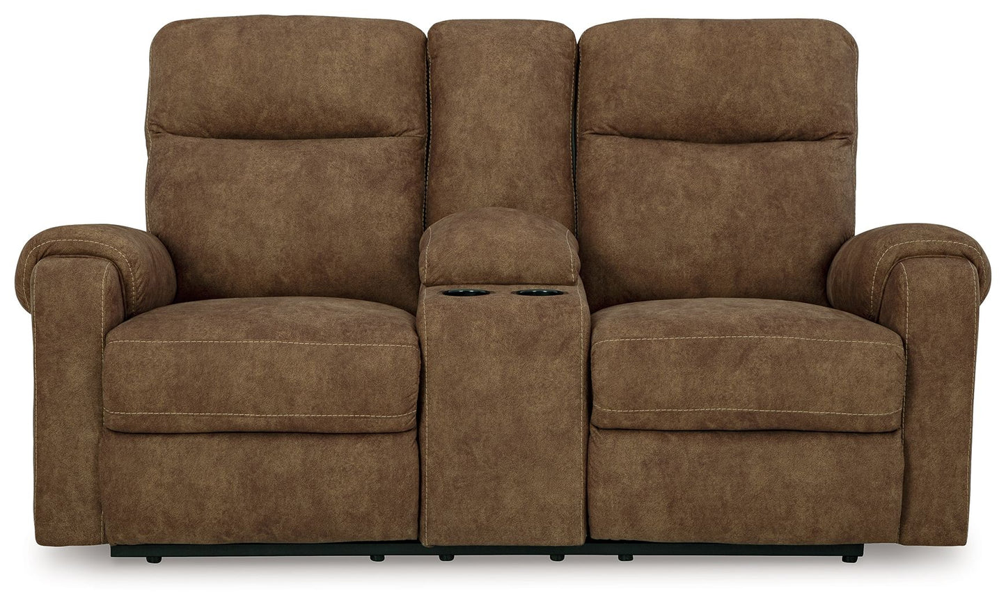 Edenwold - Dbl Reclining Loveseat With Console - Faux Leather - Brindle