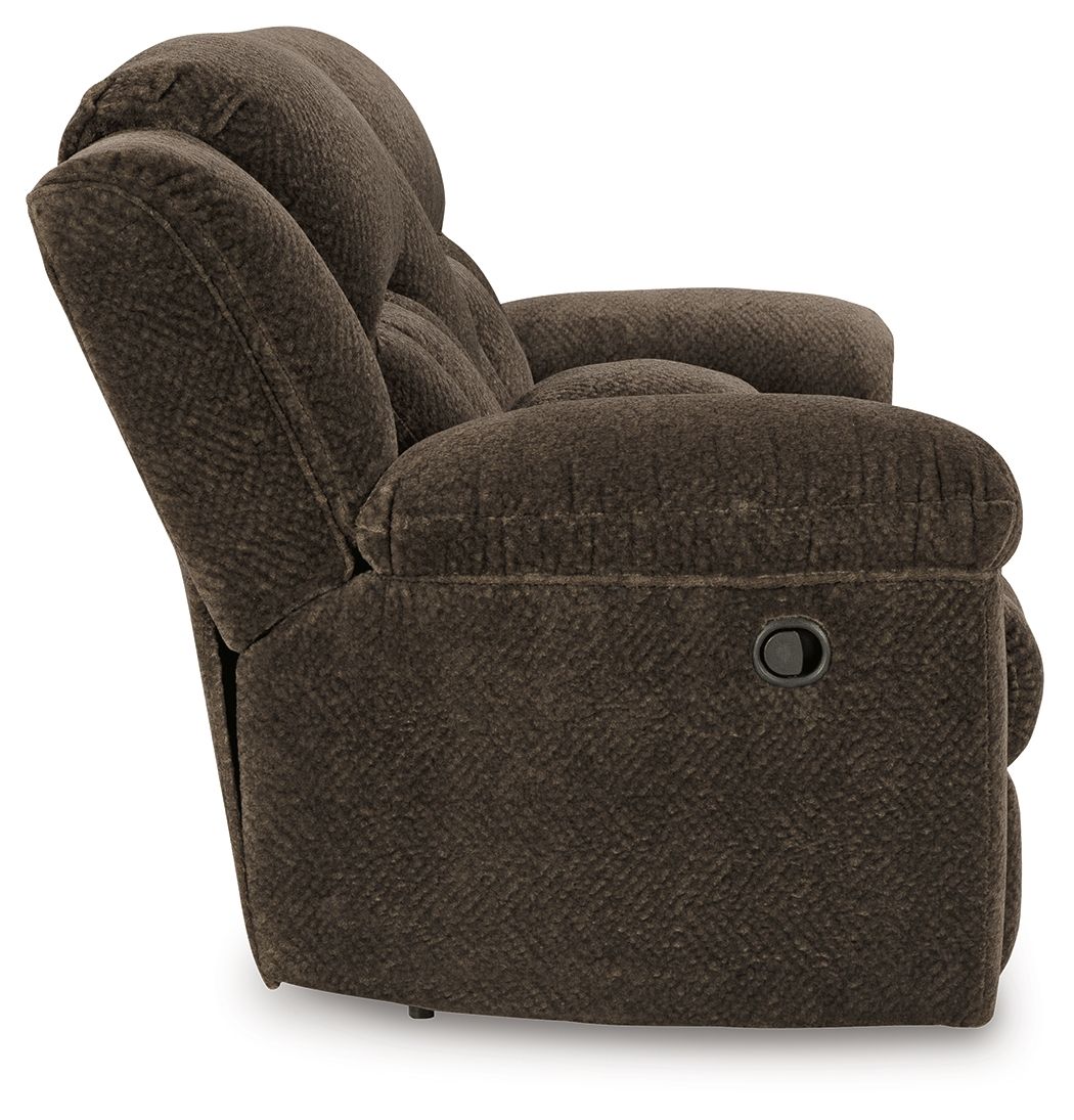 Frohn - Dbl Reclining Loveseat With Console - Fabric - Chocolate