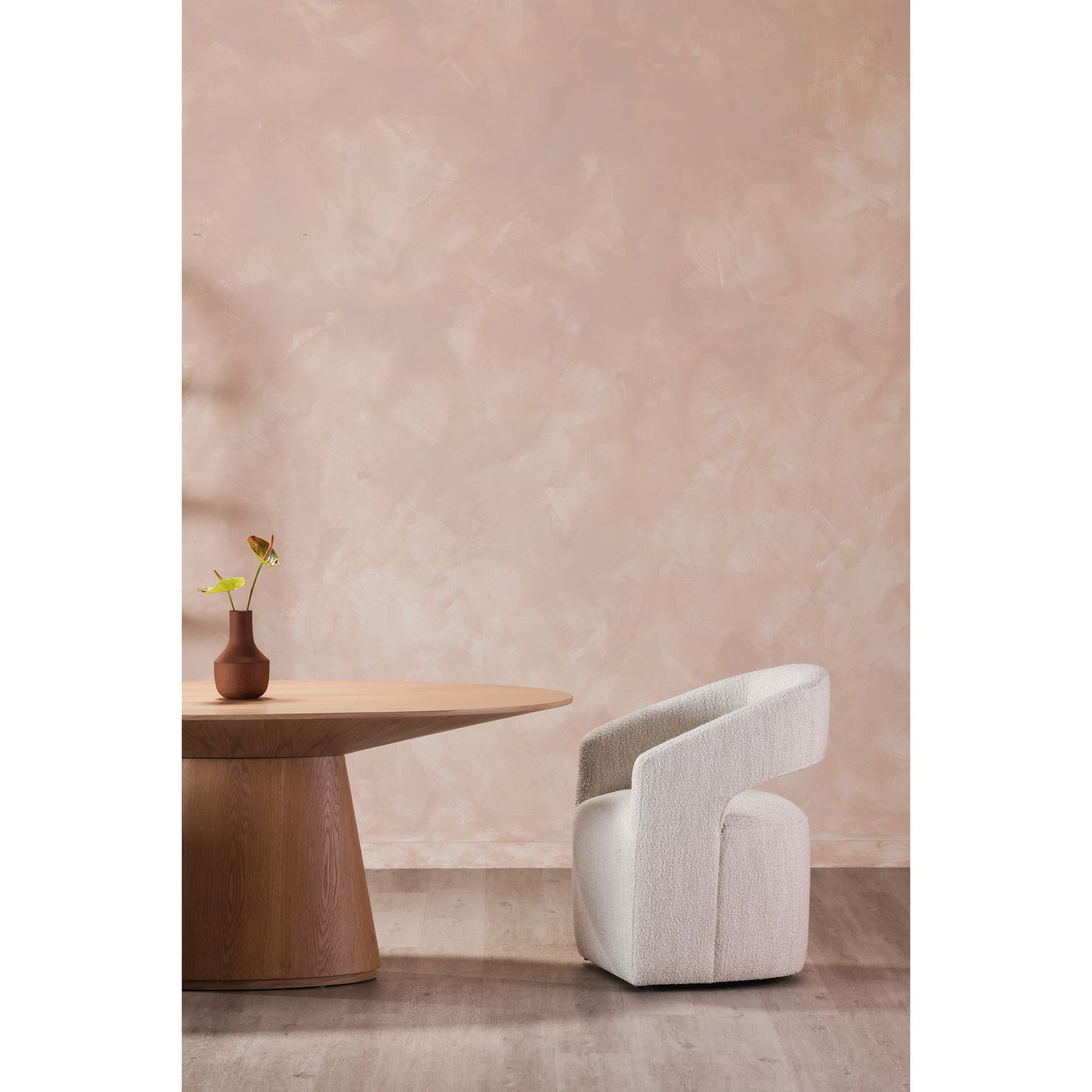 Barrow - Rolling Dining Room Chair - White Mist