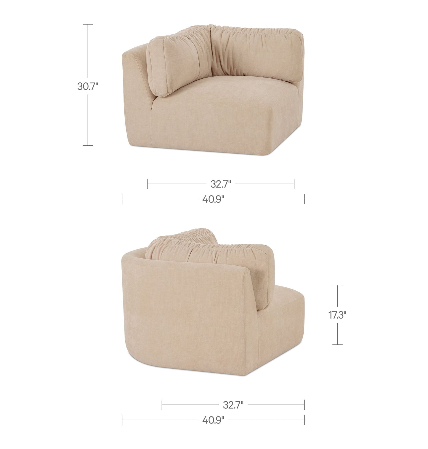 Matina - Corner Chair - Oatmeal