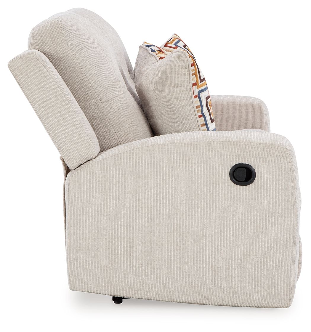 Danum - Reclining Loveseat - Fabric - Stone
