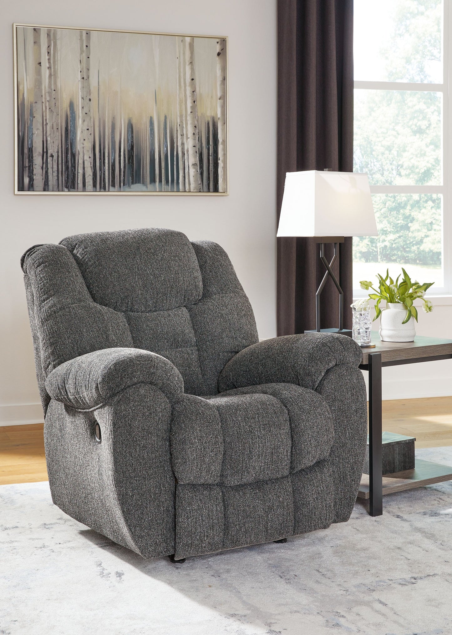 Foreside - Rocker Recliner - Fabric - Charcoal