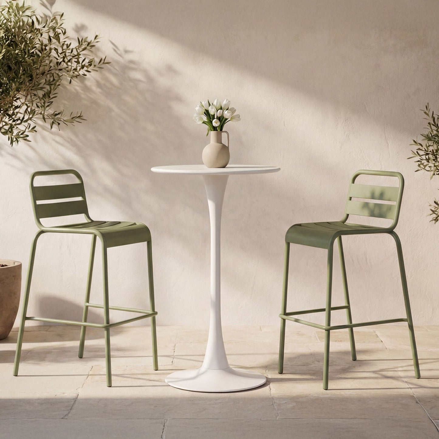 Gage - Outdoor Bar Table - White