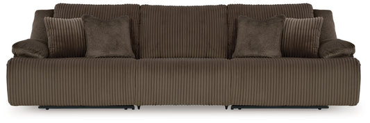 Top Tier - 3-Piece Sectional Reclining Sofa - Chocolate