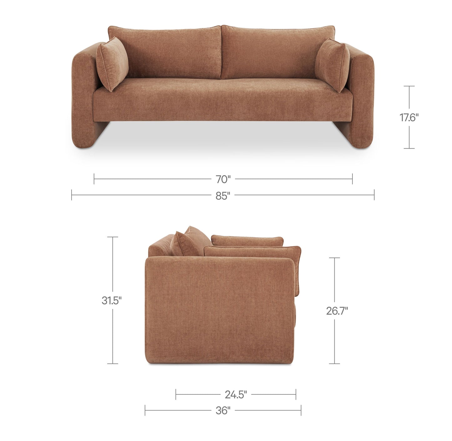 Moore - Sofa - Heritage Pink