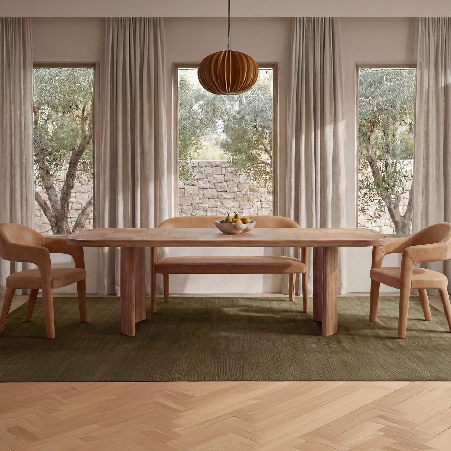 Martens - Dining Bench Leather - Tan