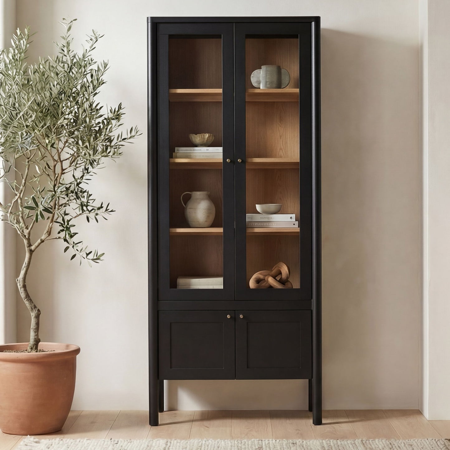 Hannah - Tall Display Cabinet - Black