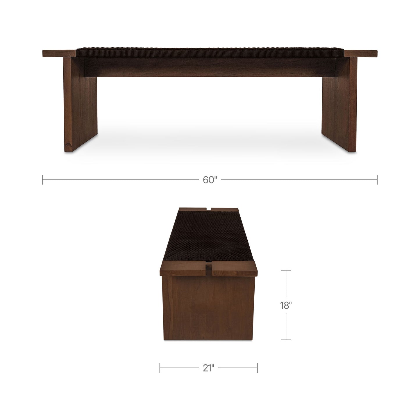 Merritt - Bench - Dark Brown