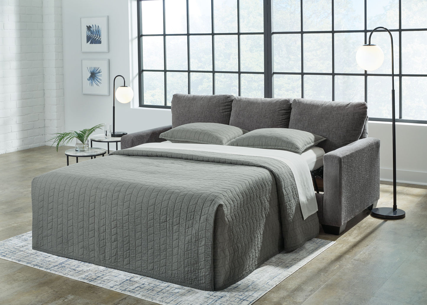Rannis - Pewter - Queen Sofa Sleeper - Fabric