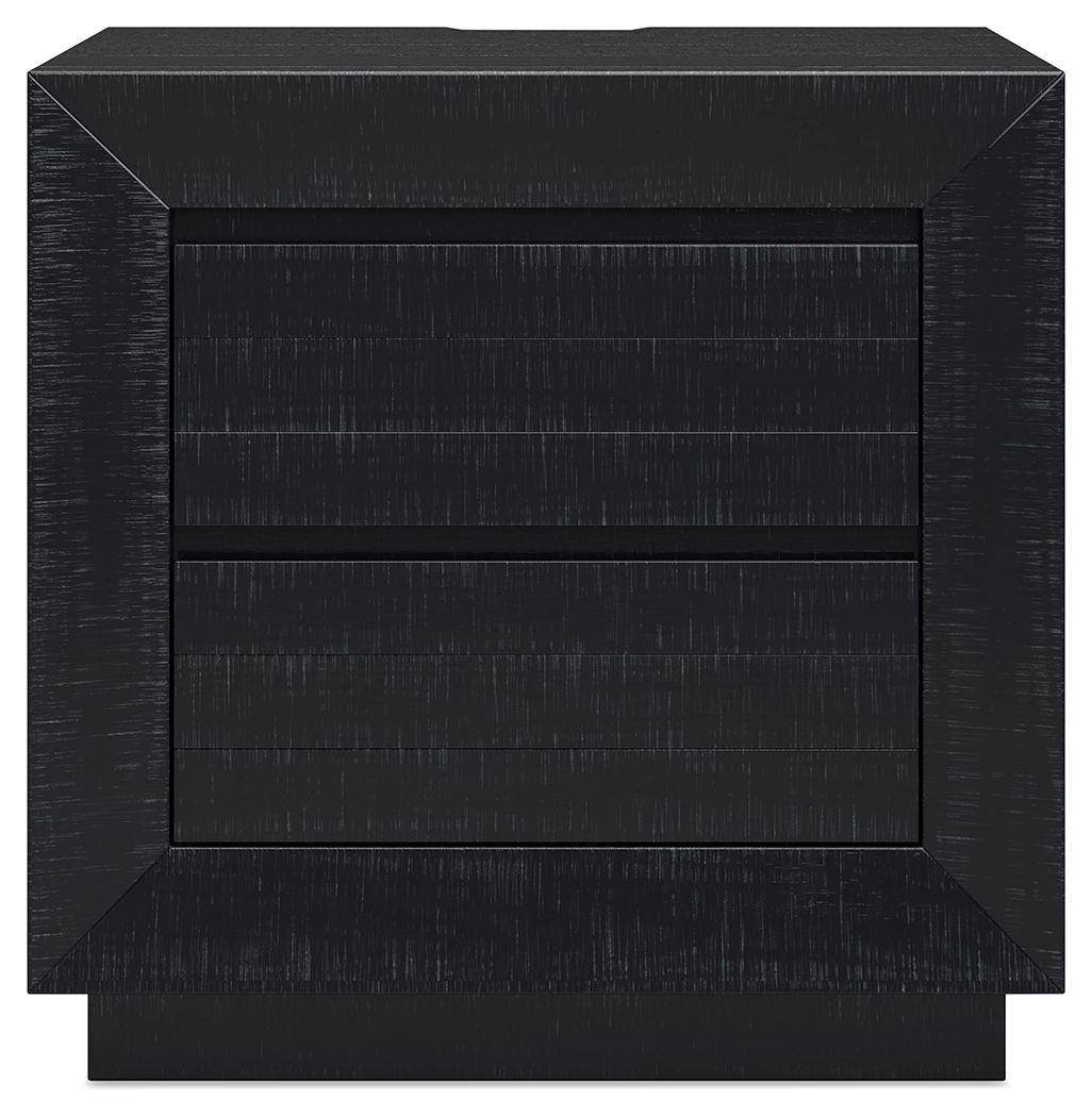 Londer - Black - Two Drawer Night Stand