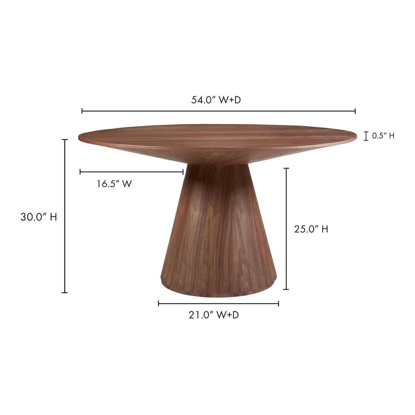 Otago - 54" Round Dining Table - Natural Walnut