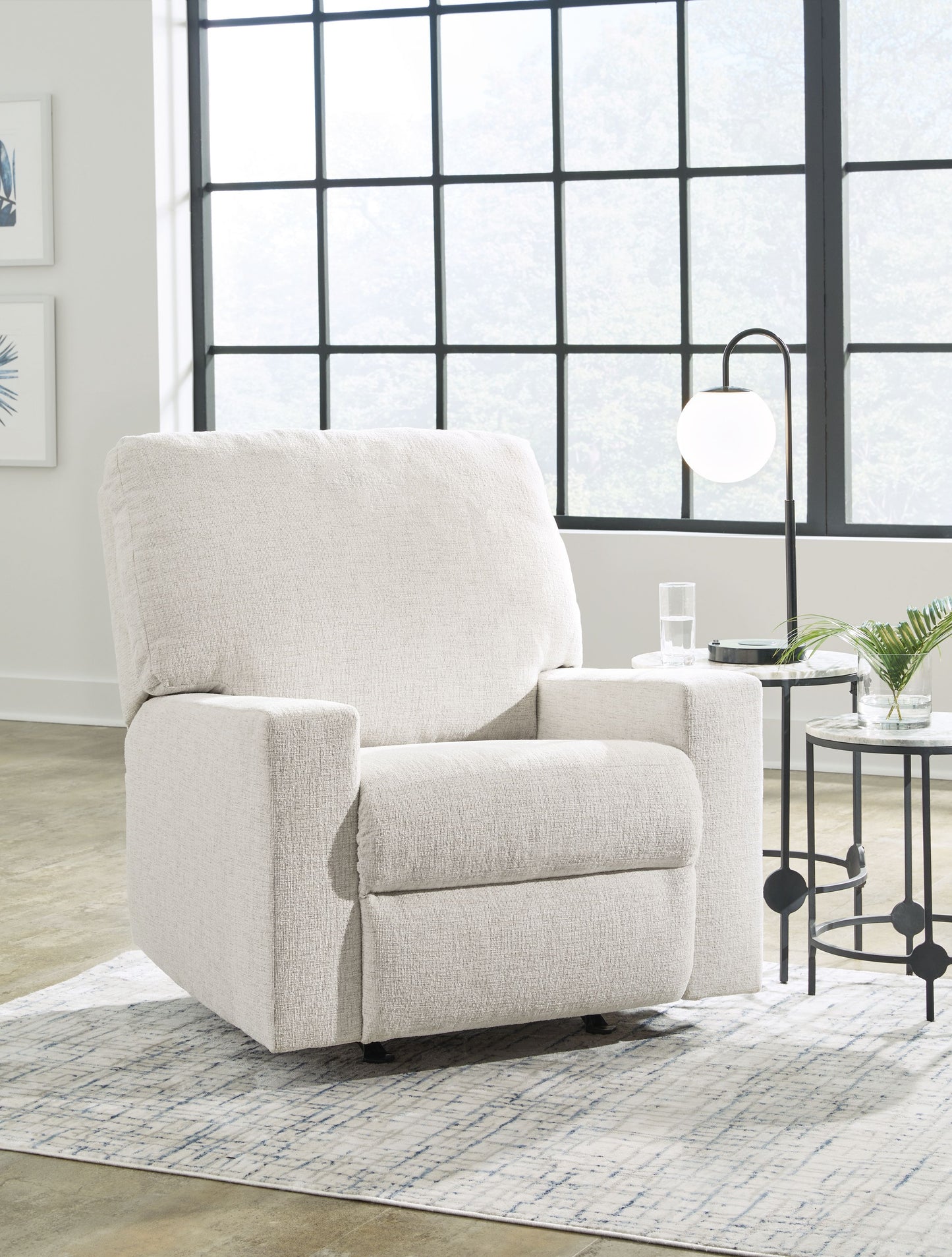 Rannis - Rocker Recliner - Fabric - Snow