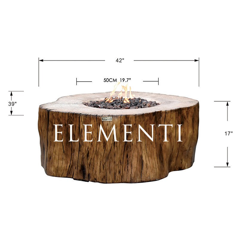Elementi Manchester Fire Table in Redwood
