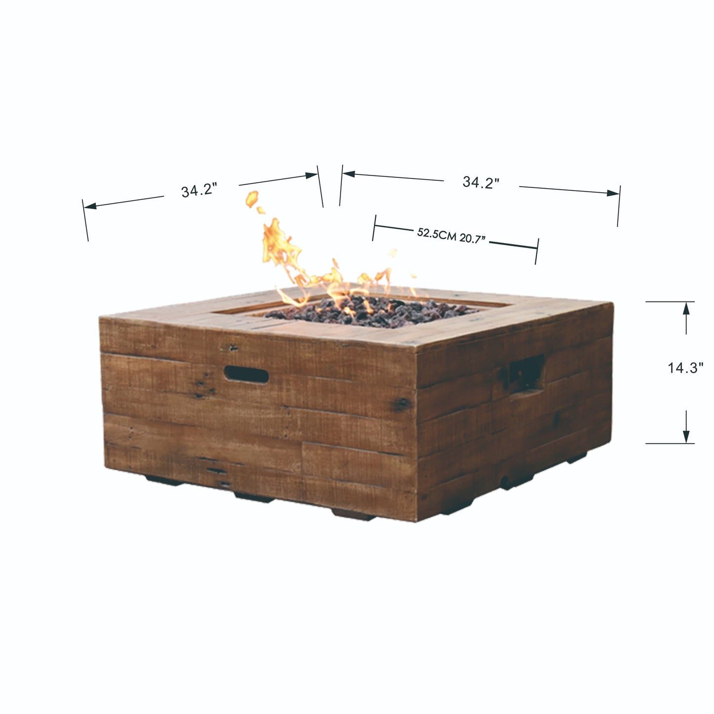 Modeno Wilton Fire Table in Redwood